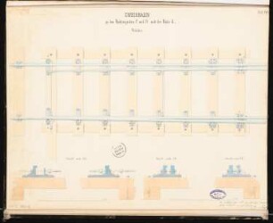 Hochofenanlage mit Verbindungsbahn Schinkelwettbewerb 1863: Weiche: Grundriss, Details; 2 Maßstabsleisten