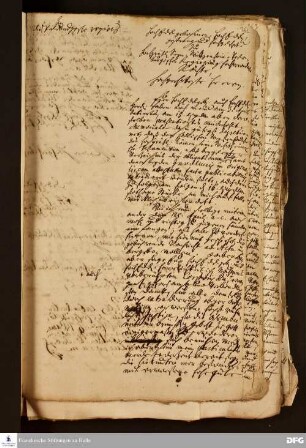 Brief von August Hermann Francke an die Regierung in Berleburg.