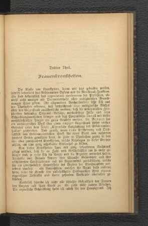 Dritter Theil. Frauenkrankheiten.