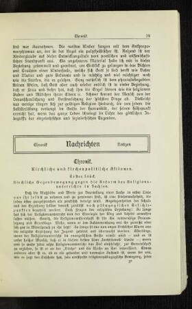 Chronik : kirchliche und kirchenpolitische Aktionen ; erstes Stück