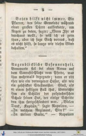 Augenblickliche Besonnenheit.