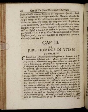 Cap. III. De Jure Hominis In Vitam.
