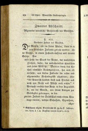 Zweiter Abschnitt. Allgemeine moralische Verhältnisse des Menschen.