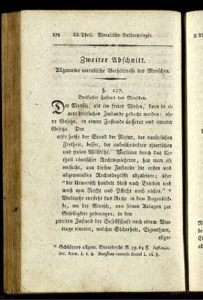 Zweiter Abschnitt. Allgemeine moralische Verhältnisse des Menschen.