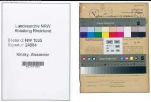 Entnazifizierung Alexander Kinsky , geb. 31.03.1893 (Disponent)
