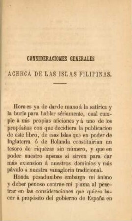 Consideraciones generales acerca de las Islas Filipinas