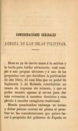 Consideraciones generales acerca de las Islas Filipinas