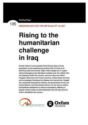Rising to the humanitarian challenge in Iraq