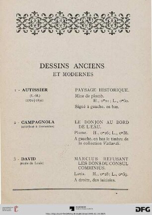 Dessins Anciens et Modernes (Nr. 1-32)