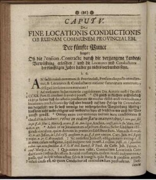 Caput V. De Fine Locationis Conductionis Ob Ruinam Communem Provincialem