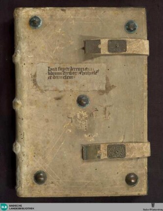 Postilla super Ieremiam, librum Threnorum, Ezechieliem et Danielem - Cod. Aug. pap. 57