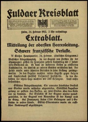 Ausgabe vom Mittwoch, den 24. Februar 1915.