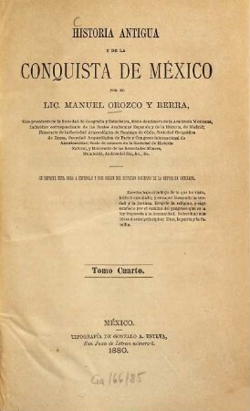 Historia antigua y de la conquista de Mexico, Tomo cuarto