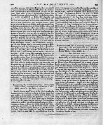 [Arth, F. v.:] Mairosen. Erzählungen und Novellen. Hrsg. von F. v. Arth. Stuttgart: Weise 1835
