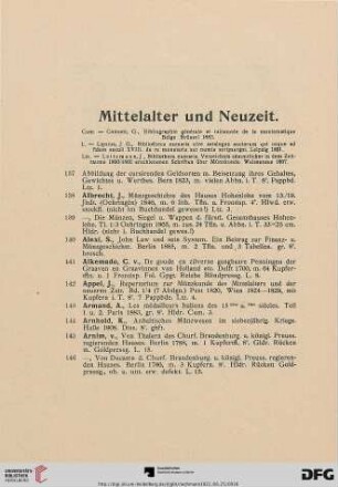 Mittelalter und Neuzeit (Nr. 137-586)