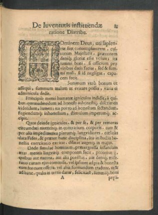 De Iuventutis instituendae ratione Diatribe.