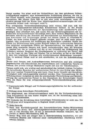 4. Organisatorischen Mängel und Verbesserungsmöglichkeiten bei der uniformierten Polizei