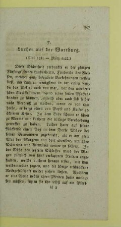 7. Luther auf der Wartburg. (Mai 1521 - März 1522.)