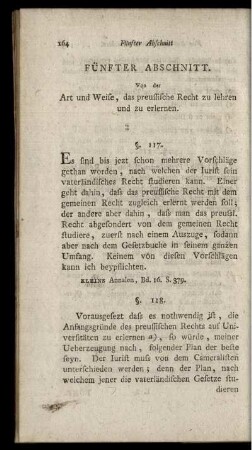 Fünfter Abschnitt. Von der Art und Weise, das preussischen Recht zu lehren und zu erlernen.