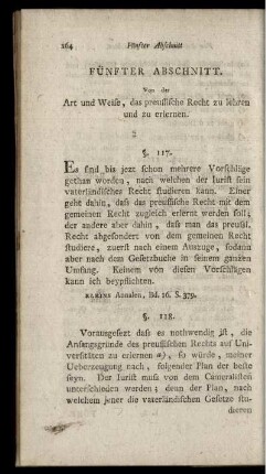 Fünfter Abschnitt. Von der Art und Weise, das preussischen Recht zu lehren und zu erlernen.
