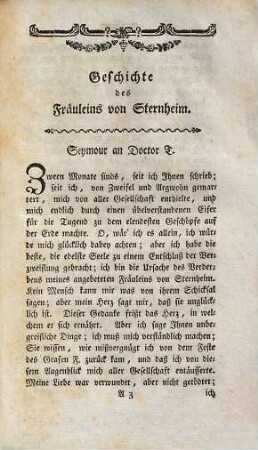 Geschichte der Fräulein von Sternheim, 2