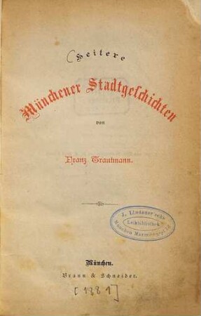 Heitere Münchener Stadtgeschichten