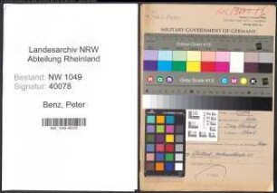 Entnazifizierung Peter Benz , geb. 01.08.1910 (Kaufmaennischer Angestellter)