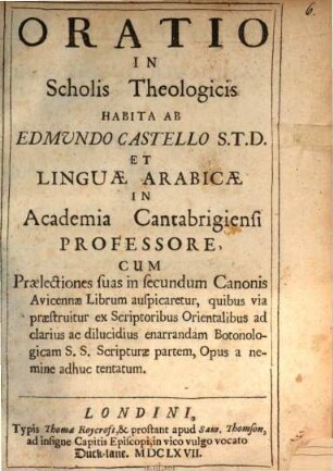 Oratio de scholis theologicis
