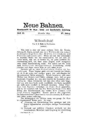 Willensfreiheit! : (Schluß)