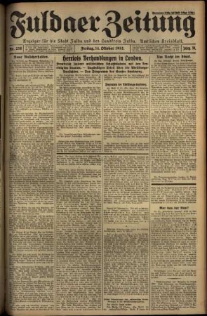Erste Ausgabe vom Freitag, den 14. Oktober 1932.