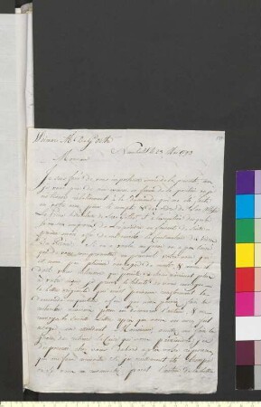Brief von Fauche-Borel, Louis an Goethe, Johann Wolfgang von