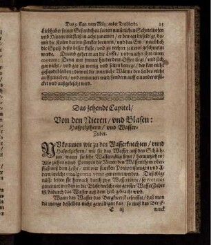 Das zehende Capitel / Von den Nieren und Blasen