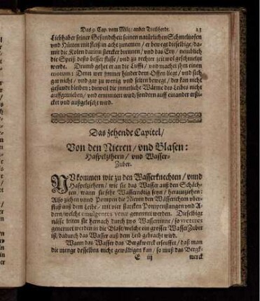 Das zehende Capitel / Von den Nieren und Blasen