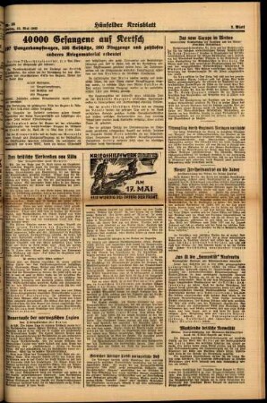Zweite Ausgabe vom Freitag, den 15. Mai 1942.