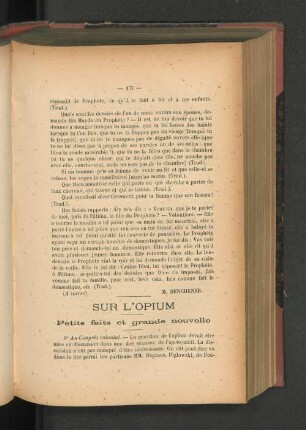 Sur l'Opium.