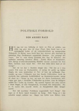 Politiske Forhold