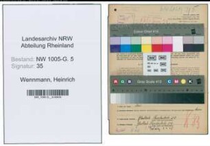 Entnazifizierung Heinrich Wennmann , geb. 24.12.1907 (Gemengemeister)