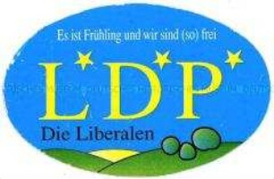 Aufkleber der LDPD zur Volkskammerwahl 1990