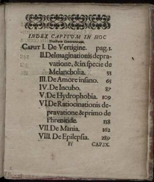 Index Capitum In Hoc Tractatu Contentorum.