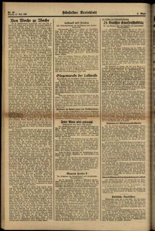 Zweite Ausgabe vom Montag, den 15. Mai 1939.
