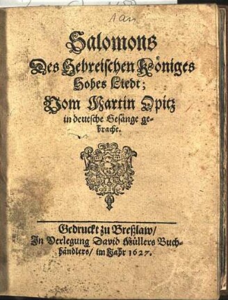 Salomons Des Hebreischen Königes Hohes Liedt