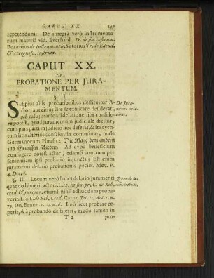 Caput XX. De probatione per juramentum.