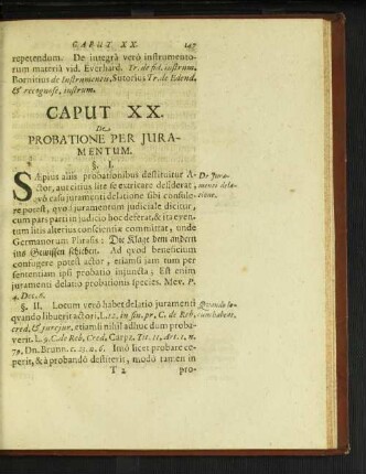 Caput XX. De probatione per juramentum.