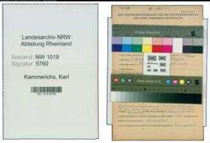 Entnazifizierung Karl Kammerichs , geb. 21.09.1873 (Buerodirektor)