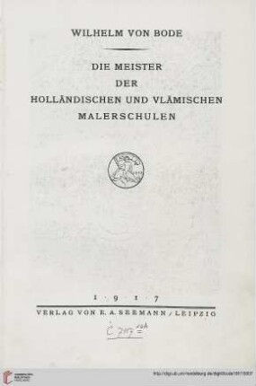 Die Meister der holländischen und vlämischen Malerschulen