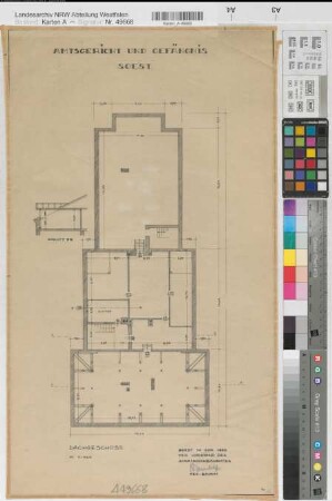 Soest, Amtsgericht und Gefängniss, Dachgeschoss, Grundriss