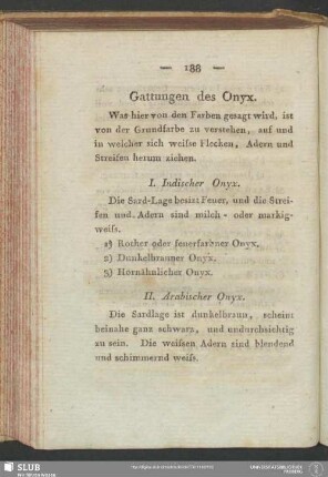 Gattungen des Onyx