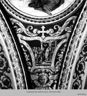 Freskendekoration mit Engelreigen, Evangelisten und Szenen der Genesis : Pendentifs mit Evangelisten