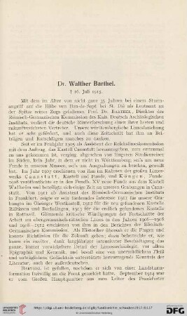 Dr. Walther Barthel