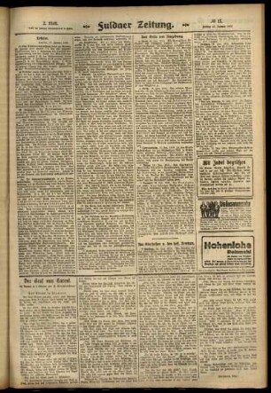 Zweite Ausgabe vom Freitag, den 17. Januar 1913.